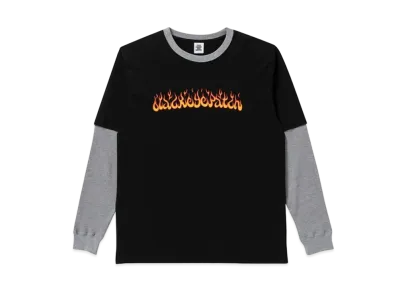 BlackEyePatch FLAMES LAYERED L/S TEE "Black"