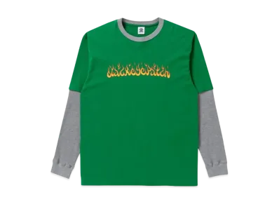 BlackEyePatch FLAMES LAYERED L/S TEE "Green"