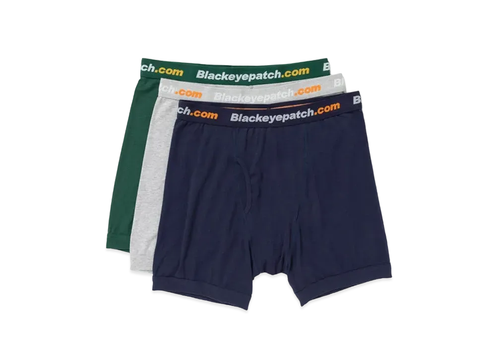 BlackEyePatch DOTCOM BOXERS 3 PACK "H.Gray/Navy/Green"