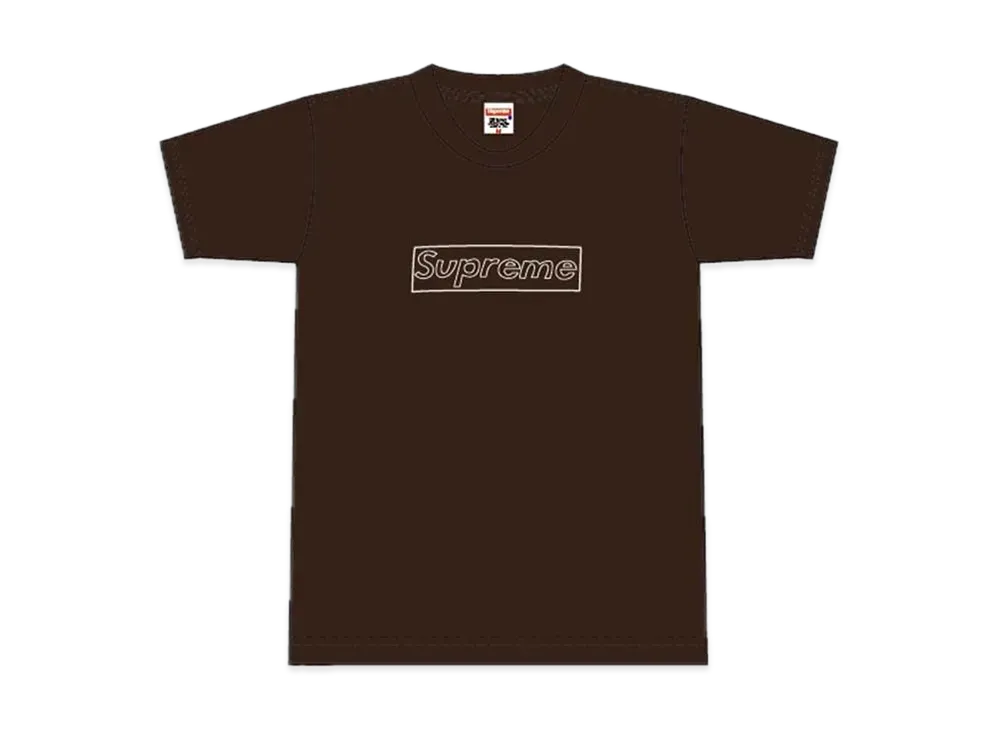 Supreme 2002 Kaws Box Logo Tee "Brown"