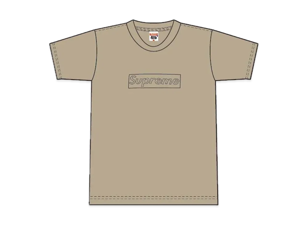 Supreme 2002 Kaws Box Logo Tee "Tan"