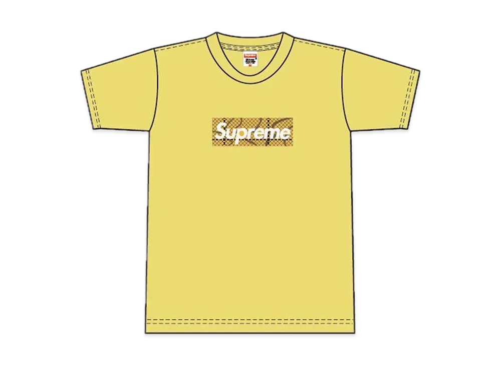 シュプリーム スネーク スキン ボックス ロゴ Tシャツ "イエロー"