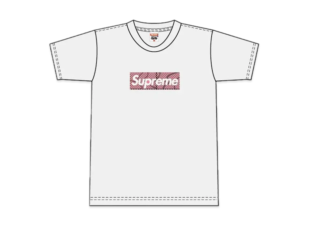 Supreme Snake Skin Box Logo Tee "White Pink"