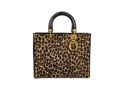 Dior Lady Dior Leopard Tote Bag "Brown"