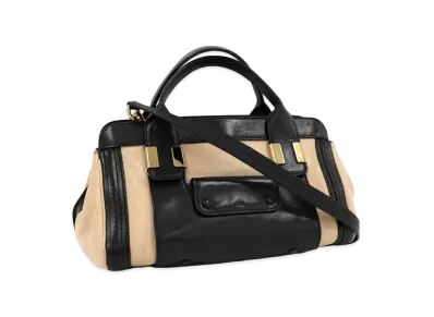 Chloe 2WAY Shoulder Bag Alice "Beige/Black"