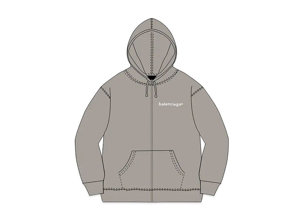 Balenciaga Zip Up Hoodie "Beige"