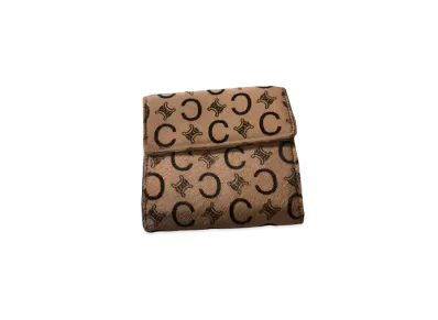 CELINE C Macadam Unborn Calf Compact Wallet