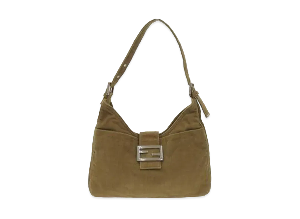 FENDI Mamma Baguette Corduroy Shoulder Bag "Brown"