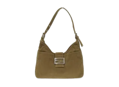 FENDI Mamma Baguette Corduroy Shoulder Bag "Brown"