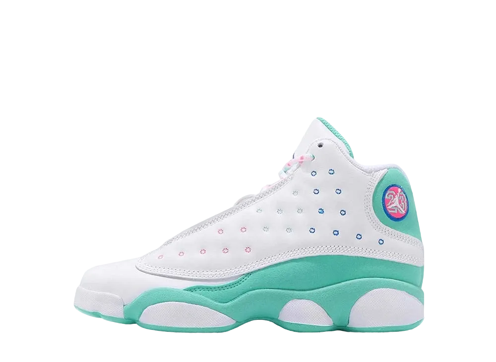 ナイキ GS エアジョーダン 13 レトロ "ホワイト ソア グリーン ピンク"