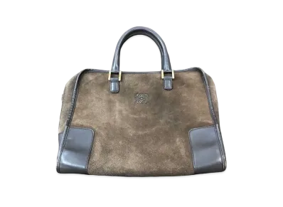 LOEWE Anagram Suede Hand Bag "Brown/Black"