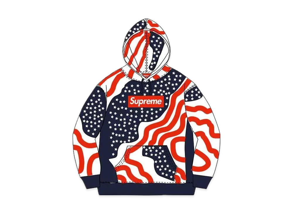 シュプリーム ボックス ロゴ フーディー スウェットシャツ "アメリカン フラッグ" (14FW)