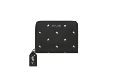 Saint Laurent Star Leather Compact Wallet "Black"