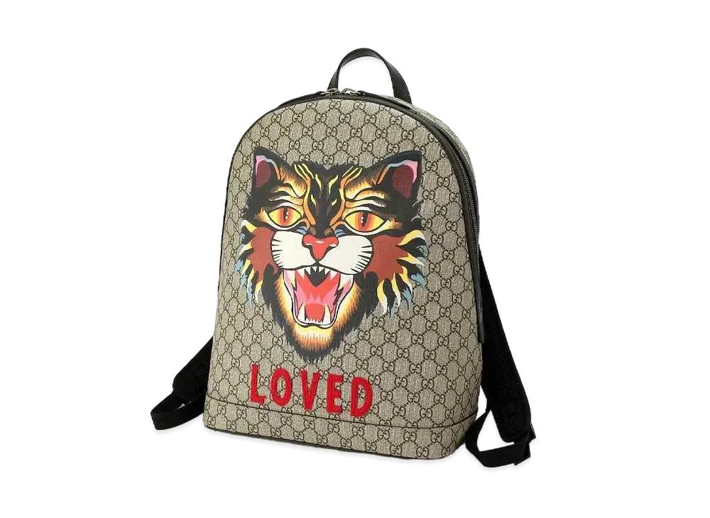 GUCCI GG Supreme Angry Cat Backpack "Beige"