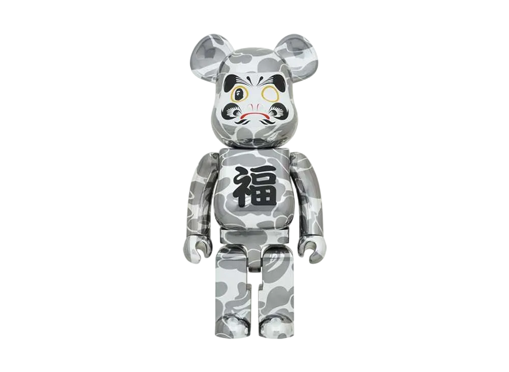 Bearbrick BAPE® Daruma Silver Plate 1000%