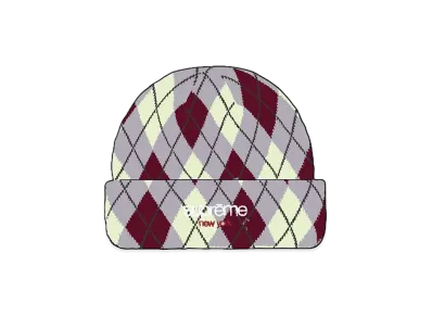 Supreme Argyle Cashmere Beanie "Grey"