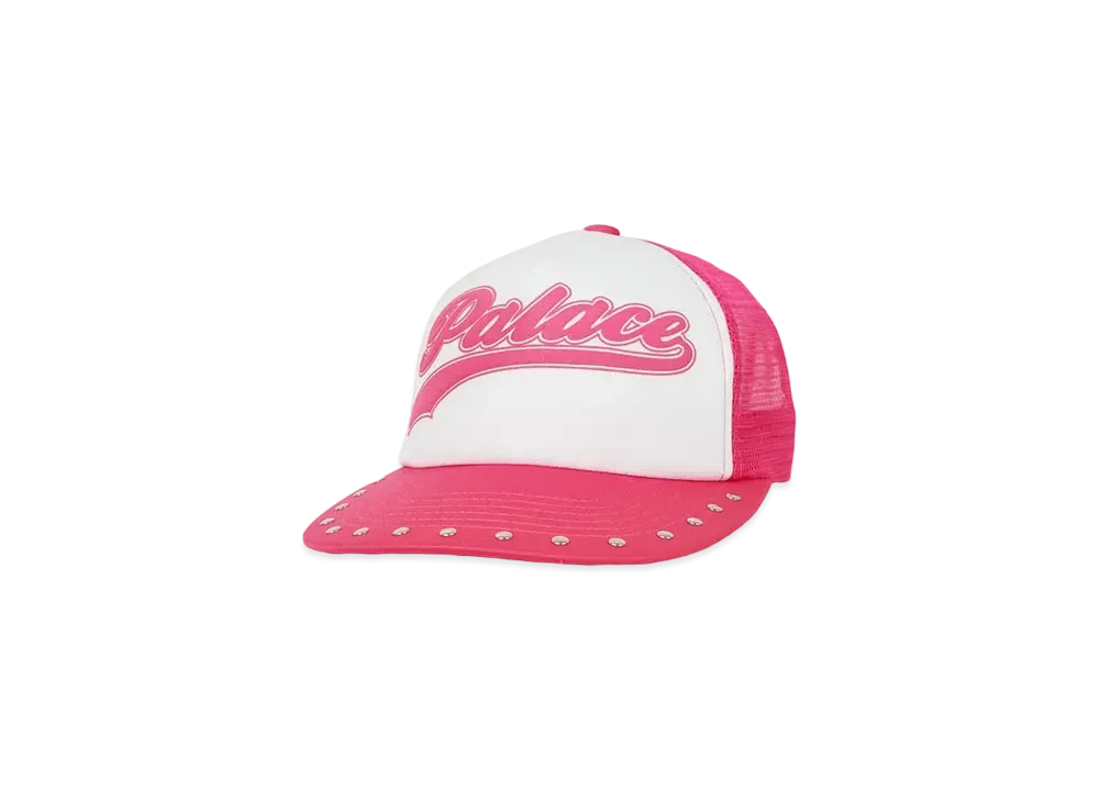 PALACE SCRIPT MESH BACK 5-PANEL "Pink"