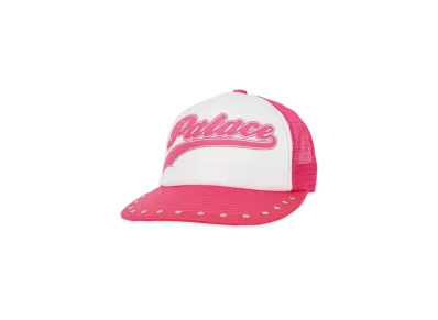PALACE SCRIPT MESH BACK 5-PANEL "Pink"