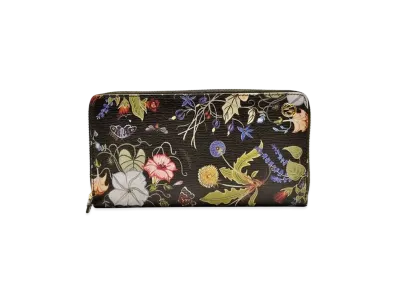 GUCCI Chris Night Flora Print Zip Around Wallet