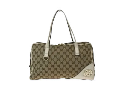GUCCI GG Canvas Tote Bag "Beige/White"