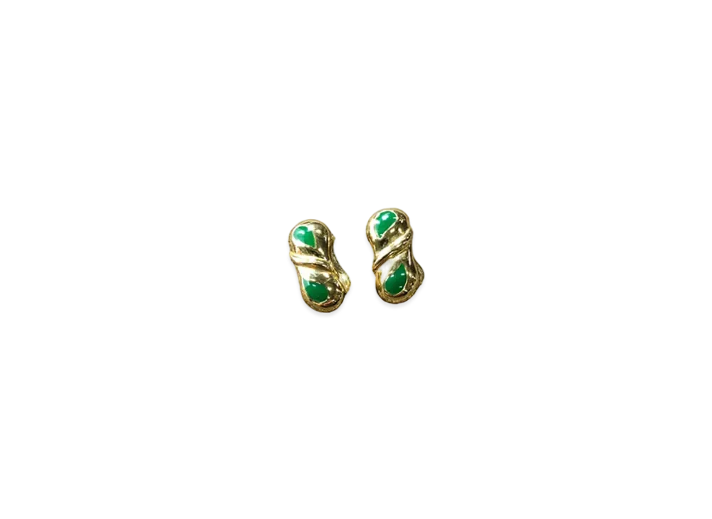 Dior Color Stone Earring "Gold/Green"