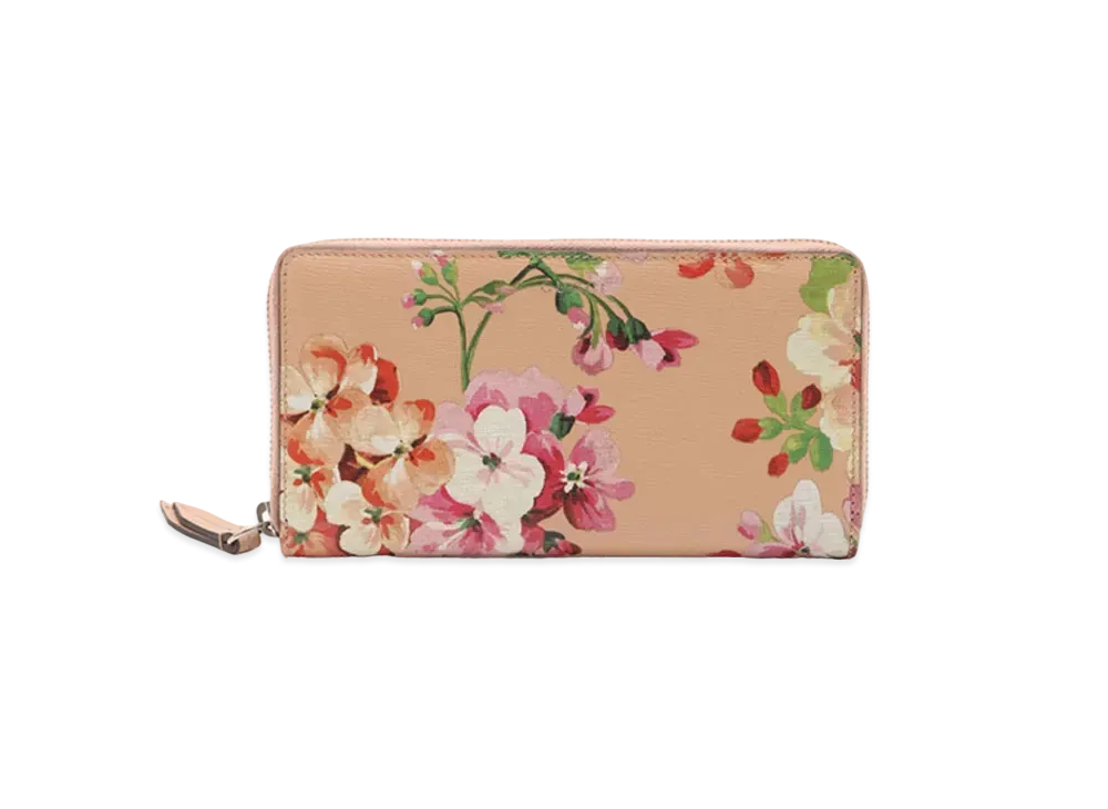 GUCCI Flower Zip Around Wallet "Pink Beige"