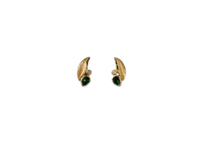 Dior Leaf Earrings "Gold/Green"