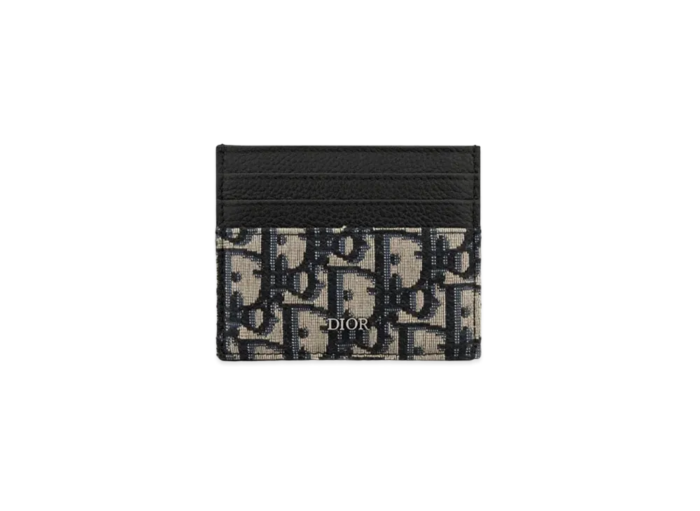 ディオール オブリーク ジャカード ＆ グレインドカーフスキン カードホルダー "ベージュ/ブラック" 2ESCH135YSE_H05E
