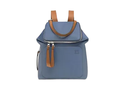 LOEWE Goya Leather Backpack "Blue/Tan"