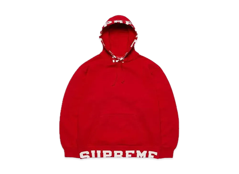 Supreme Cropped Logos Hooded Sweatshirt "Red"