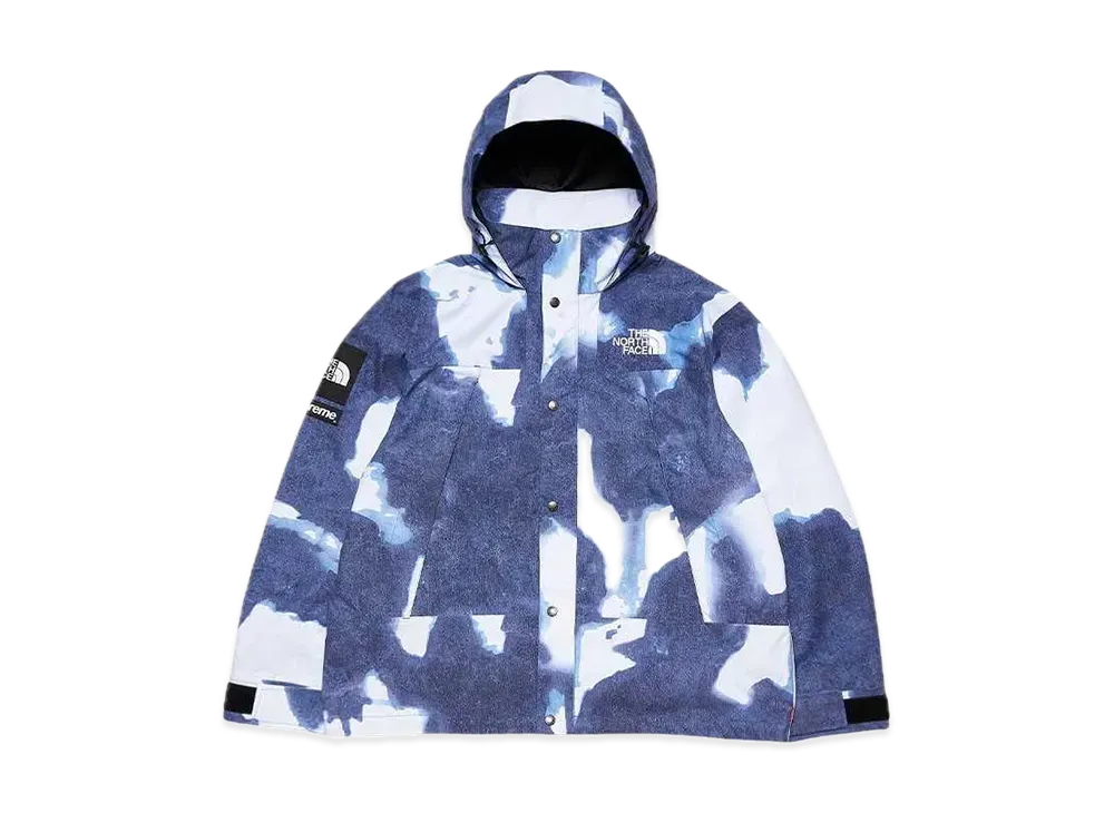 Supreme x The North Face Bleached Denim Print Mountain Jacket "Indigo"