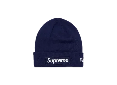 Supreme New Era® Box Logo Beanie "Washed Navy" (21FW)