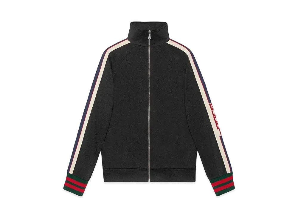 GUCCI Men's Technical Jersey Track Jacket "Black"
