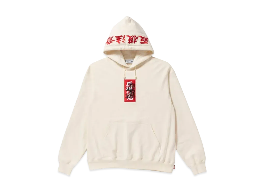 BlackEyePatch HANDLE WITH CARE LABEL HOODIE "Off White"