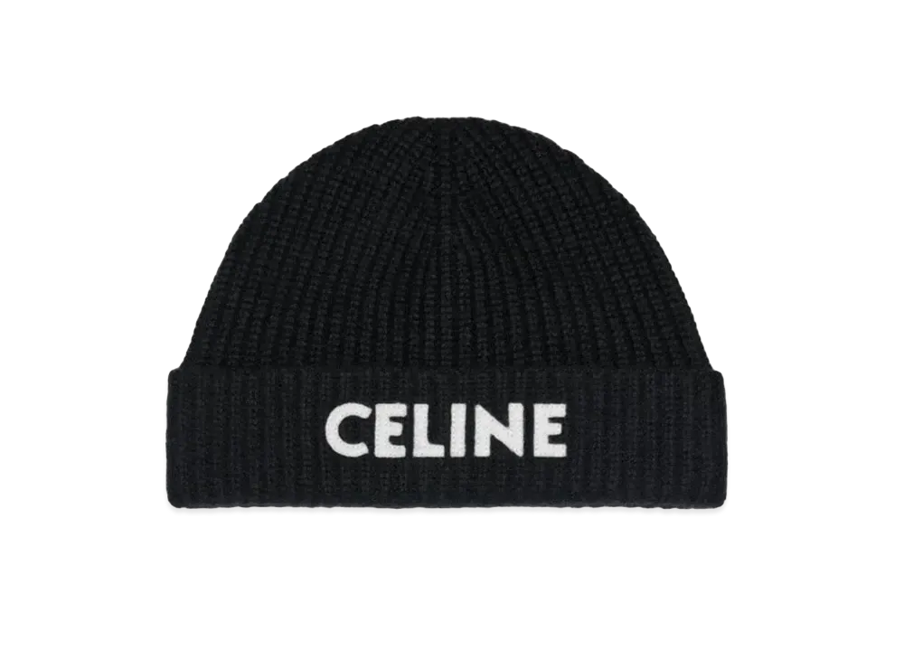 Celine Embroidery Wool Knit beanie ”Black”