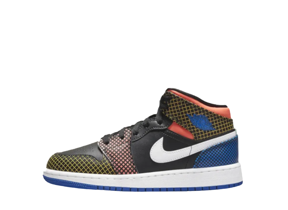 ナイキ GS エアジョーダン1 ミッド "MMD マルチカラー グリッド"