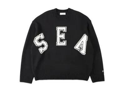 WIND AND SEA LETTERED CREWNECK SWEATERN "Black"