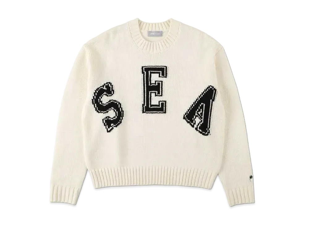WIND AND SEA LETTERED CREWNECK SWEATERN "White"