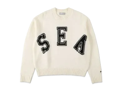 WIND AND SEA LETTERED CREWNECK SWEATERN "White"