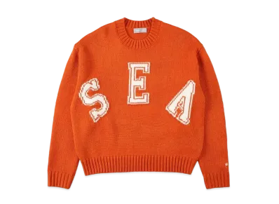 WIND AND SEA LETTERED CREWNECK SWEATERN "Orange"