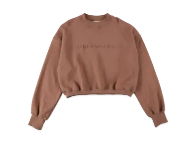 WIND AND SEA EMBOSSED SHORT CREW NECK (FEMALE) "Brown"