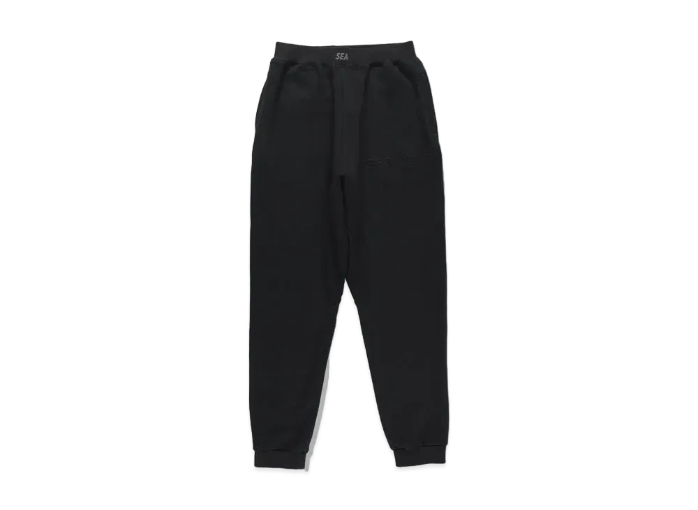 WIND AND SEA EMBOSSED SARROUEL SWEAT PANTS (UNISEX) "Black"