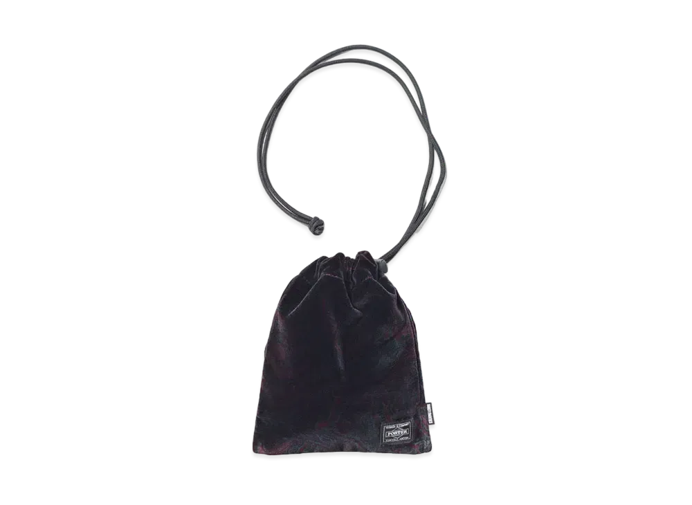 WACKO MARIA PORTER / PAISLEY VELOUR SHOULDER POUCH "Black"