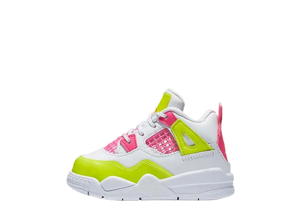 Nike TD Air Jordan 4 Retro "White/Lemon Pink"