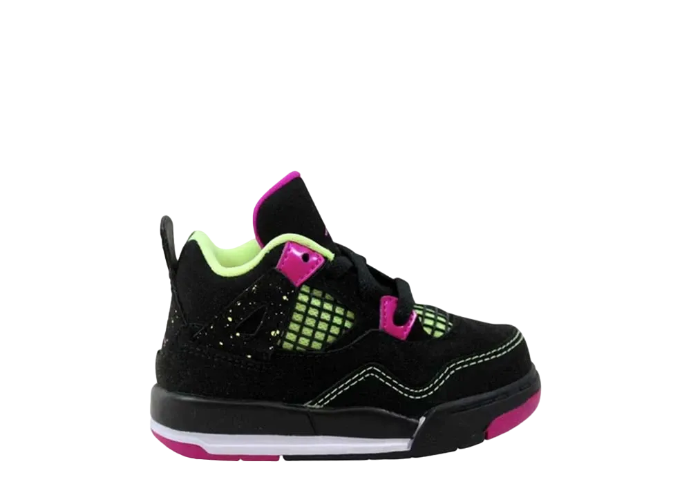 ナイキ TD エアジョーダン4 レトロ GT "フクシアライムブラック"(キッズ)
