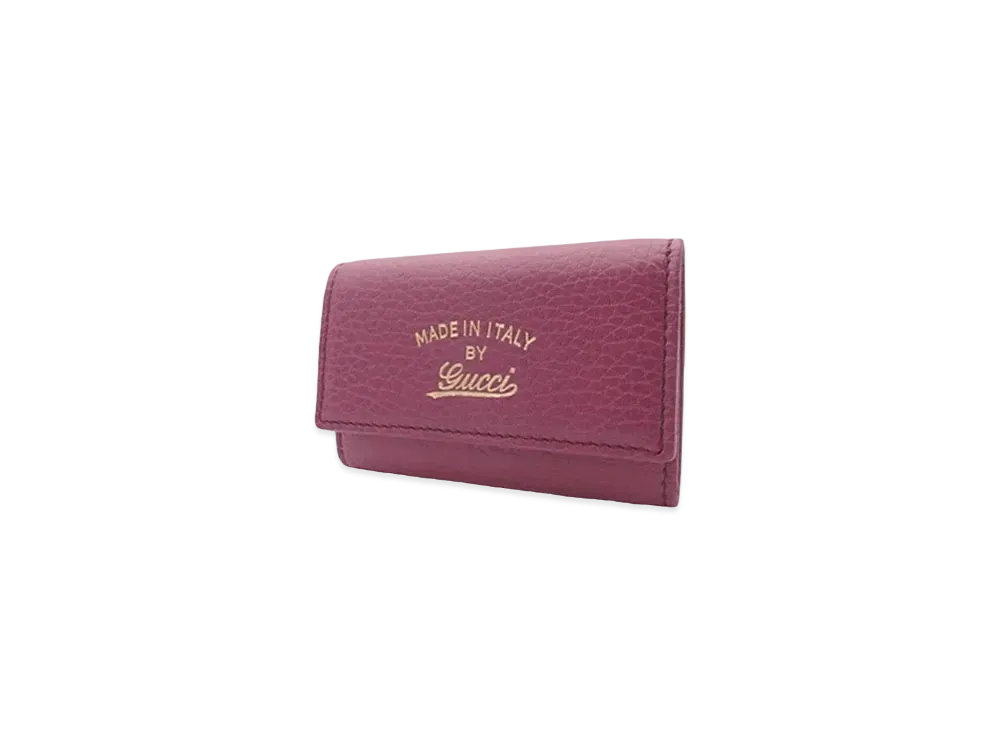 GUCCI Swing Leather 6 Key Case "Purple"