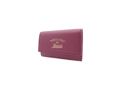 GUCCI Swing Leather 6 Key Case "Purple"