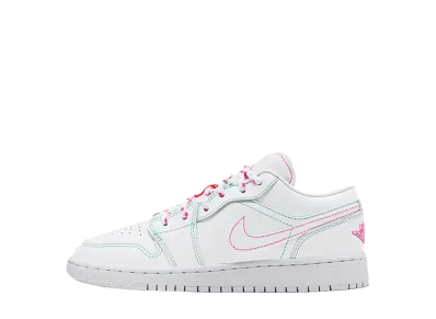 ナイキ GS エアジョーダン1 ロー "ホワイト/グリーン/ピンク"