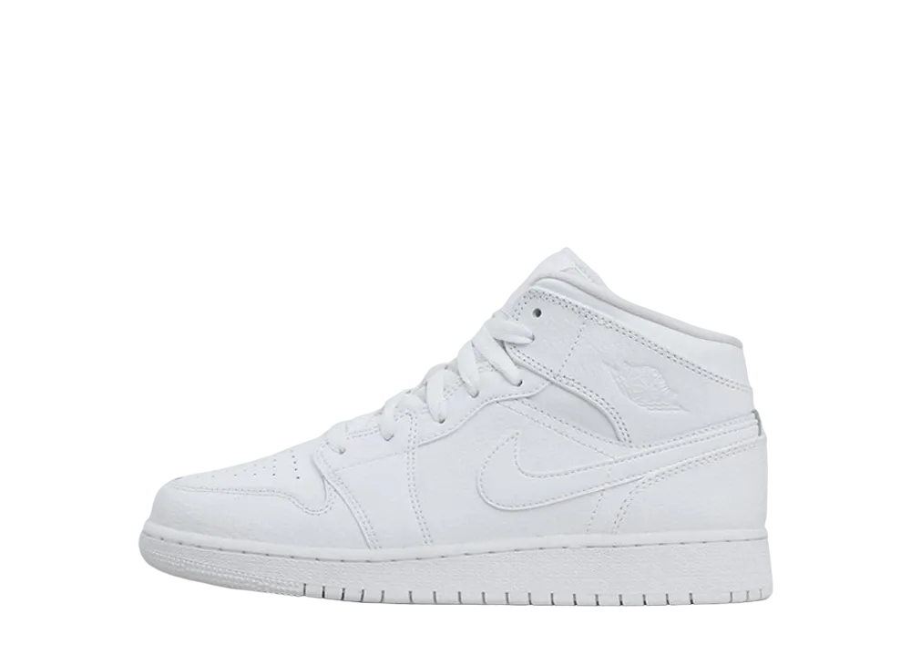 ナイキ GS エアジョーダン1 ミッド "トリプルホワイト" (2019)