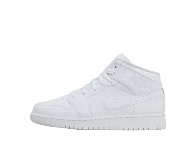 Nike GS Air Jordan 1 Mid "Triple White" (2019)